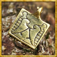 Rechteckiger Wikinger Gürtelbeschlag aus Messing