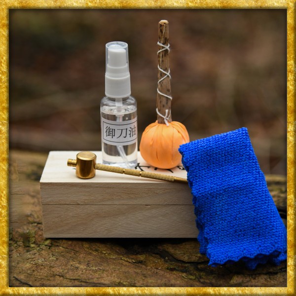 Pflegeset für japanische Schwerter mit Holzkiste