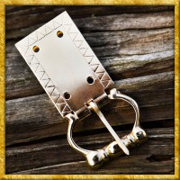 Mittelalter Gürtelschnalle mit Gravur aus galvanisiertem Messing