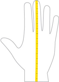 Drachenhort | Grösse von Handschuhen