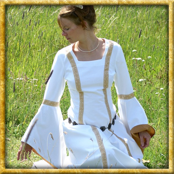 Mittelalterliches Hochzeitskleid Sophia - Weiss