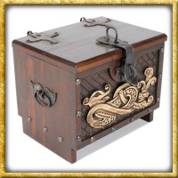 Wikinger Holztruhe Jörmungandr - 33 x 25 x 28cm