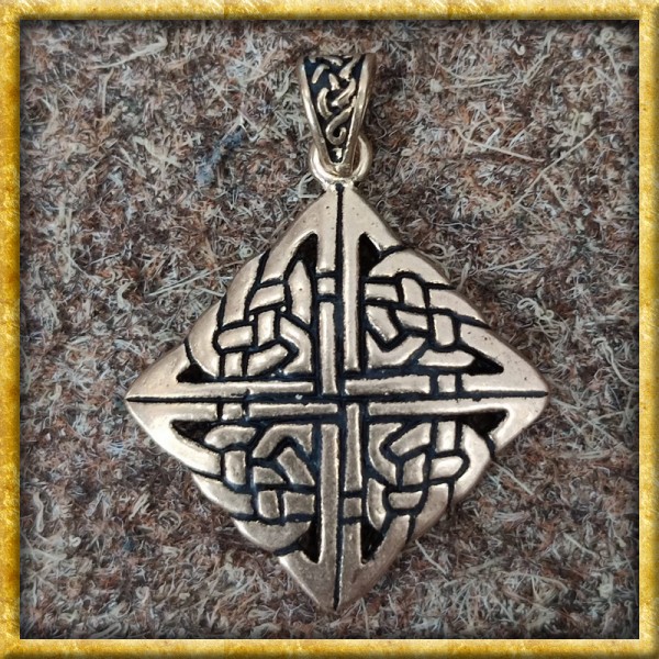 Keltischer Anhänger Rechteck  - Bronze oder Silber