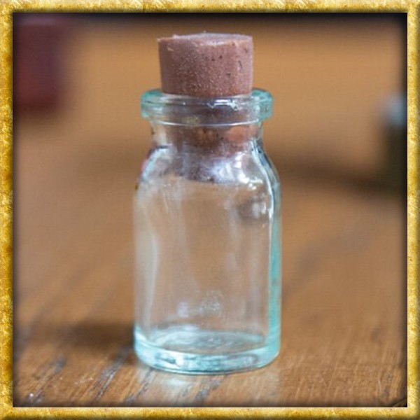 Kleine Trankflasche aus Glas mit Korken