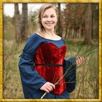 Mittealter Vollbrustcorsage aus Samt - Rot