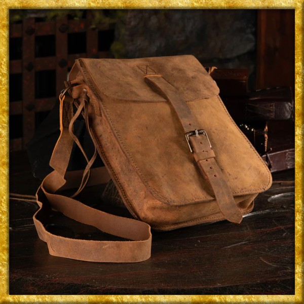 Mittelalterliche Reisetasche aus Fettleder - Braun