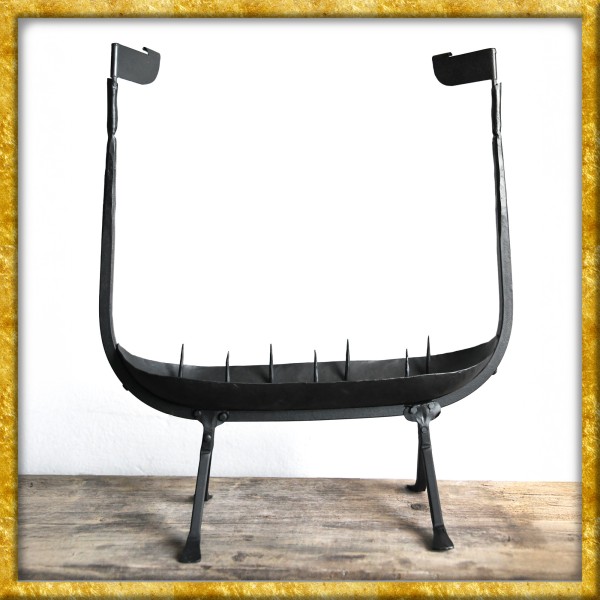 Grosser Kerzenständer Wikingerschiff aus Schmiedeisen