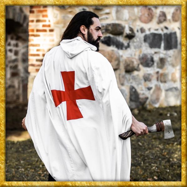 Umhang der Tempelritter - Weiss/Rot