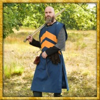 Mittelalter Wappenrock mit Streifen - Blau/Gelb