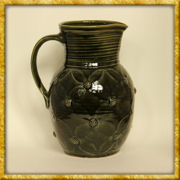 Schankkrug aus Ton Himbeer Muster - 1,5l