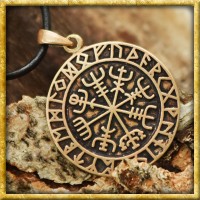 Wikinger Anhänger Vegvísir aus Bronze