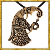 Wikinger Halskette Rabe Vendelzeit - Bronze