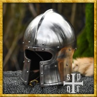 Barbuta in T-Form 15. Jahrhundert aus 2mm Stahl für Schaukampf