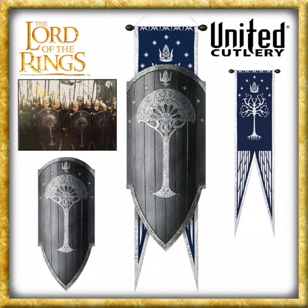 Herr der Ringe - Schild von Gondor mit Flagge Limited Edition