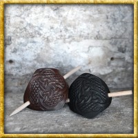 Kleine Keltische Haarspange Knotenmuster mit Holzstift - Braun oder Schwarz