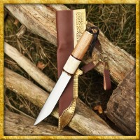 Broken Back Wikinger Sax mit Holz- und Knochengriff - Geschliffen