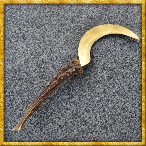 Druiden Kräutersichel aus Messing und Geweih