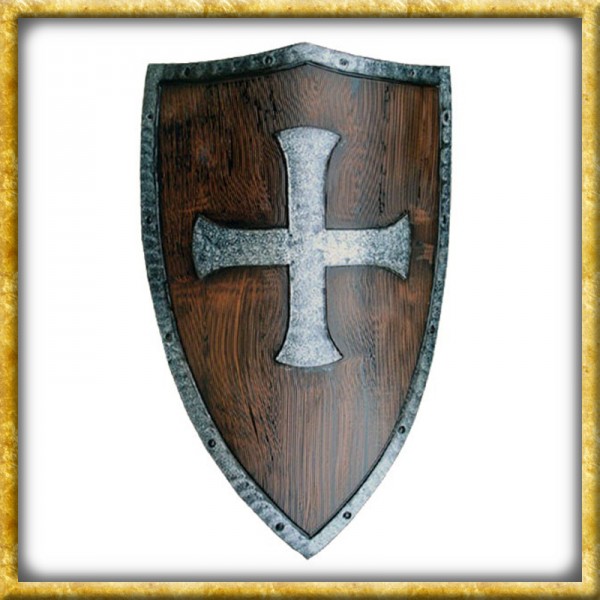 LARP Schild Templer Holz & Eisen