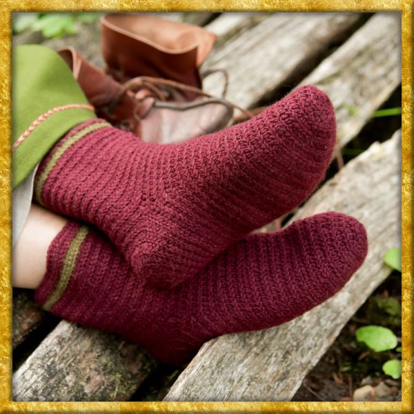 Socken Forseti aus gehäkelter Wolle