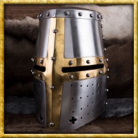 Grosser Topfhelm 14. Jahrhundert aus 1,6 mm Stahl