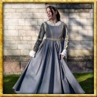 Kleid Lucrezia mit goldenen Verzierungen - Grau
