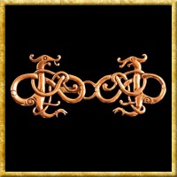 Wikinger Gewandschliesse zwei Drachen aus Bronze