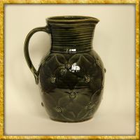 Schankkrug aus Ton Himbeer Muster - 1,5l