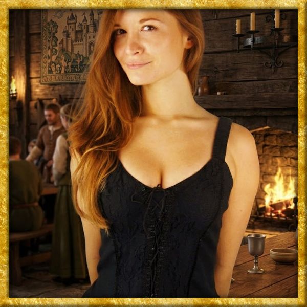 Gothisches Mieder-Top Enya - Schwarz