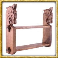 Kleines Wikinger Holzregal Drachenkopf