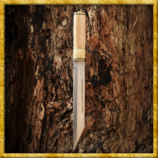 Skramasax mit Holz und Knochengriff - Geschliffen