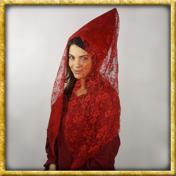 Burgundische Haube Hennin - Rot