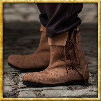 Stulpenstiefel aus Wildleder - Braun