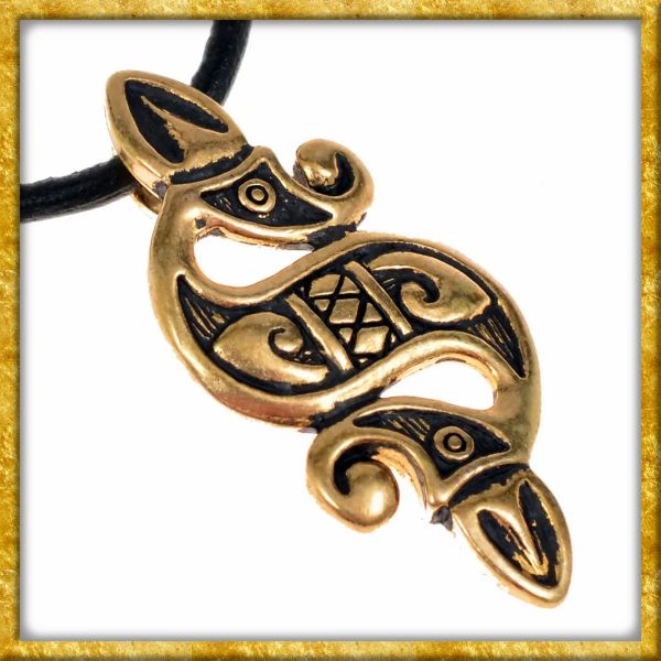 Keltisches Seepferdchen Amulett - Bronze