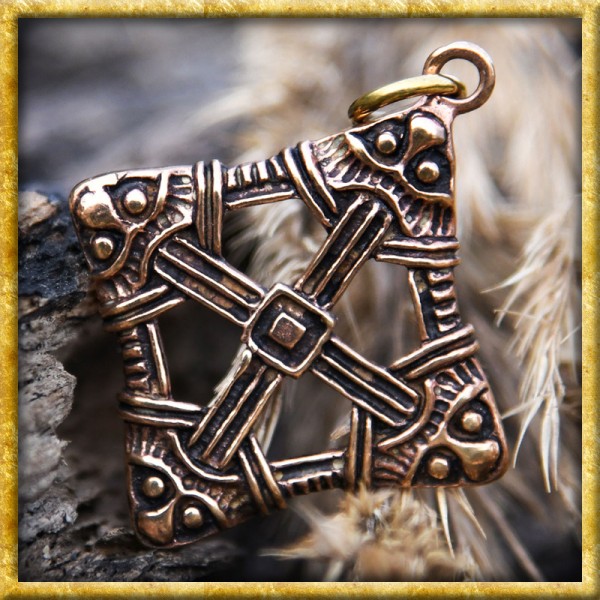 Nordischer Anhänger Wikingerkreuz aus Bronze