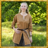 Mittelalter Tunika für Damen Yrsa Used-Look - Beige/Braun