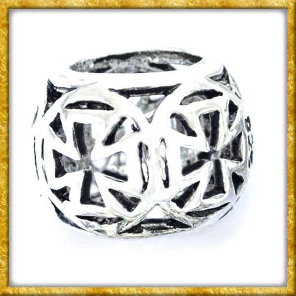 Bartperle mit Templerkreuz aus Sterlingsilber