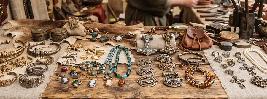 Schmuck des Mittelalters, der Kelten und der Wikinger
