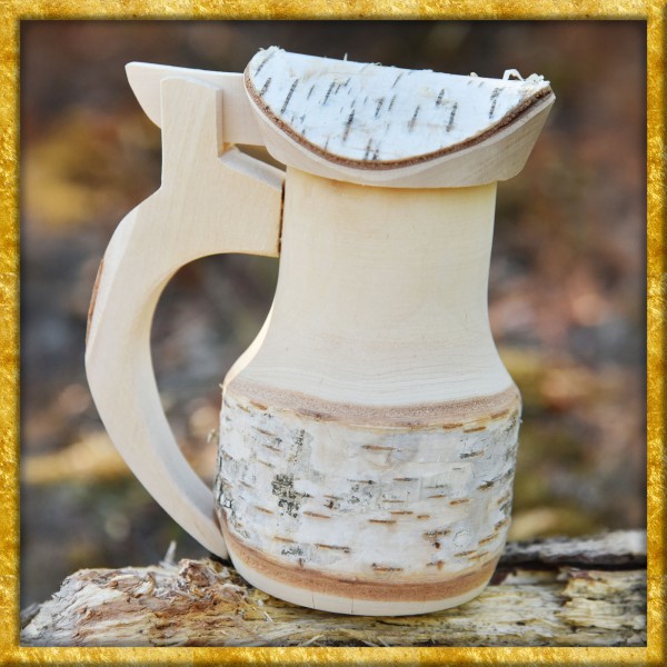 Krug mit Deckel aus Birkenholz