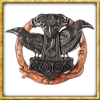 Wandschmuck Thorshammer Hugin & Munin aus Holz - Schwarz