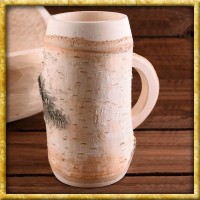 Krug mit Henkel aus Birkenholz - ca. 0,5 Liter