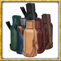 Flaschenhalter mit Lederhülle - Verschiedene Farben