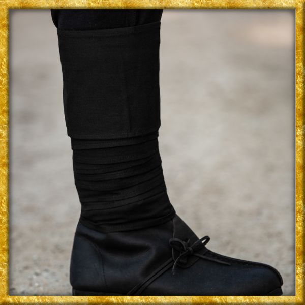 Mittelalter Wadenwickel aus Baumwolle - Schwarz