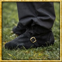 Mittelalterschuh Albin aus Velourleder - Schwarz