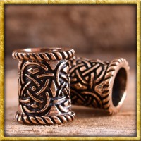 Keltische Bartperle Knotenmuster - Bronze