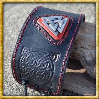 Wikinger Lederarmband Valknut