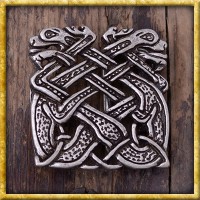 Gürtelschnalle Keltische Hunde - Silber oder Bronze Silber