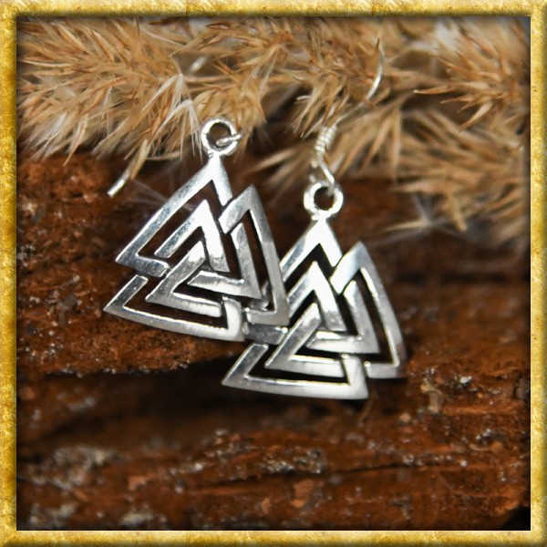 Wikinger Ohrringe Valknut aus Sterlingsilber