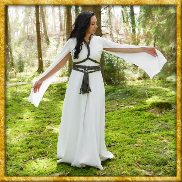Elegantes Kleid mit langen Ärmeln Elira - Natur