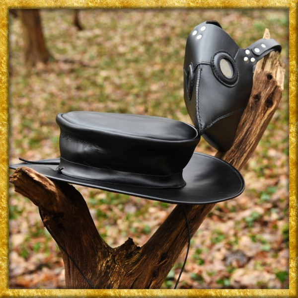 Pestdoktor Maske und Hut aus Leder