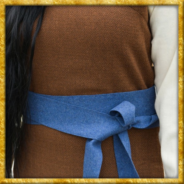 Wikinger Gürtel Joan aus Wolle Köperbindung - Blau